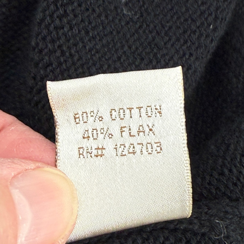 Baxter & Wells Womens Sweater Vest XL Black Snowflake Holiday Cotton Flax Blend - Picture 7 of 11